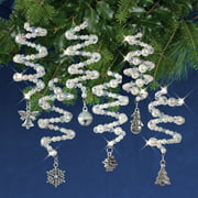 Nostalgic Christmas Beaded Crystal Ornament Kit-Crystal & White Christmas Charmers