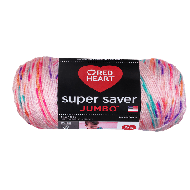 Red Heart Super Saver Yarn, Speckle Bubblegum, 10 oz, Medium, Acrylic