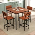 thumbnail image 2 of Costway 5-Piece Industrial Dining Table Set with Counter Height Table & 4 Bar Stools Walnut, 2 of 10