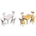 thumbnail image 2 of Juego de muebles en miniatura para casa de muñecas 1:12, mesa de comedor de madera, 4 sillas, accesorios para sala de estar, 5 unids/set Kearding  WJ4204-01B, 2 of 7