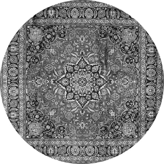 Ahgly Company Indoor Round Medallion Gray Traditional Area Rugs, 5' Round