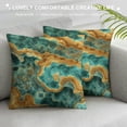 thumbnail image 3 of Acheng Short Plush Pillowcase 1 Piece Gold and Blue Abstract Art White, 3 of 5
