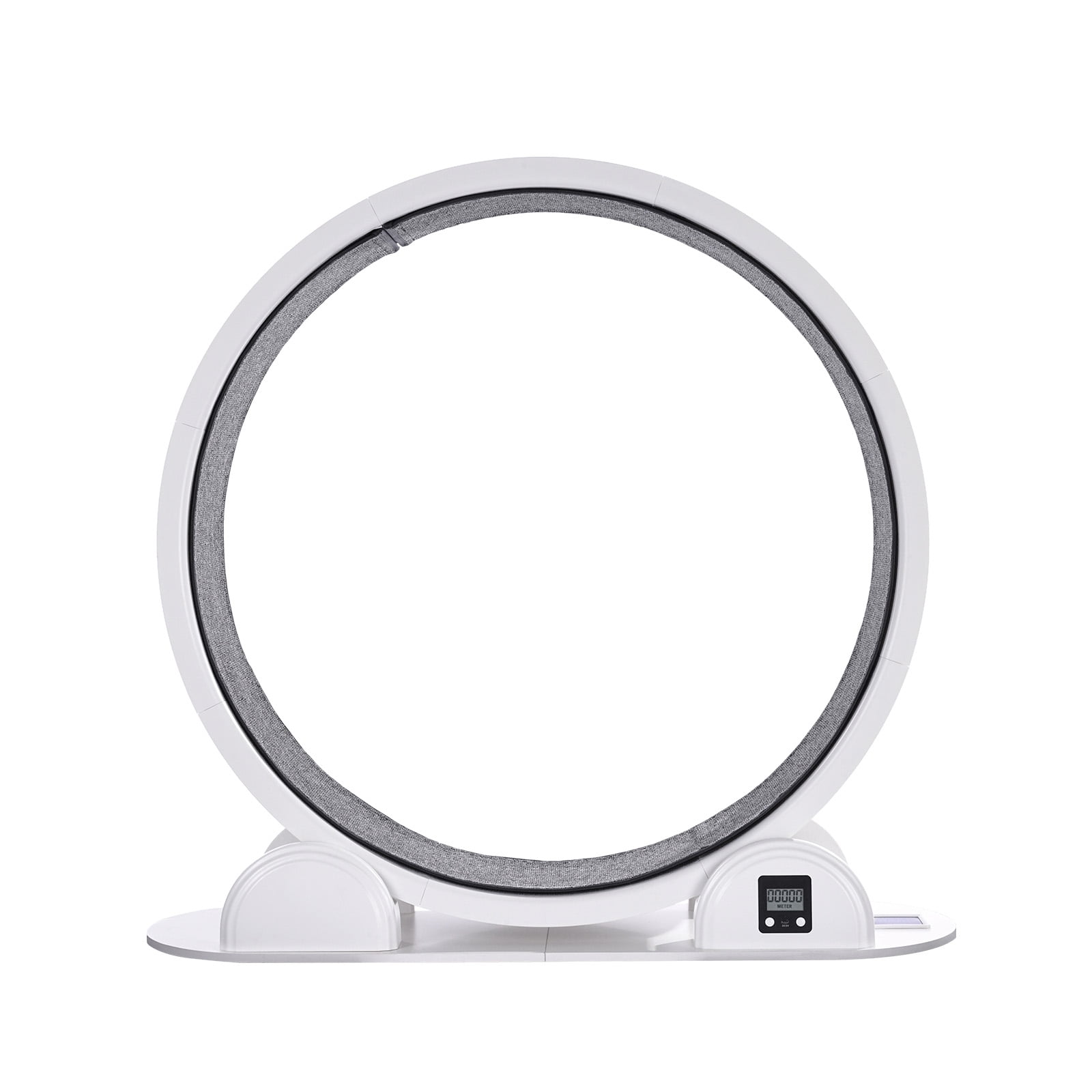KFFKFF 40.8" Cat Exercise Wheel, Silent Cat Treadmill for Felines Below 30lbs, Feline Jogging Wheel equipped with Brake & Carpeted Pathway (White)