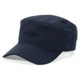 thumbnail image 2 of rygai Men Summer Hat Flat Top Solid Color Long Brim Breathable Decorative Sunscreen Unisex Baseball Cadet Plain Cap Headwear,Navy Blue, 2 of 8