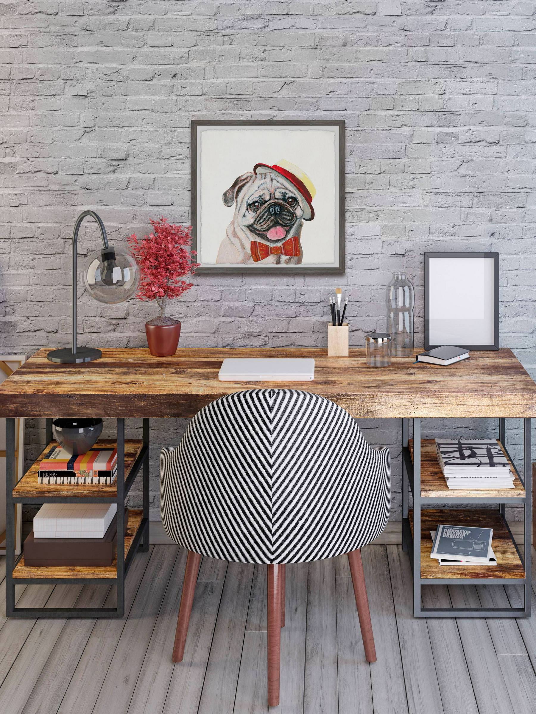 Marmont Hill "King Pug" Framed Painting Art Print, 24.00" x 1.50"