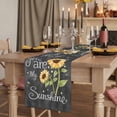 thumbnail image 2 of Table Runners 70 Inches Long Dress Scarves, You Are My Sunshine Farmhouse Coffee/Dining/Kitchen Table Decor, Holiday Table Runner, Yellow Sunflowers Cute Bees Heart Dark Gray 13x70 Inch, 2 of 9