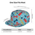 thumbnail image 2 of Adjustable Baseball Cap, cartoon dumbbell Flat Bill Trucker Flat Brim Hats Dad Hat for Men Women - Snapback Hat Adjustable Size, 2 of 7