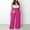 Hot Pink, variant on Plus Size Jumpsuit Plus Size Jumpsuits For Women Dressy Wide Leg Jumpsuits Sexy Halter Rompers Summer Linen Formal Jumpsuit,Black Women'S Polyester Casual Pants 2XL