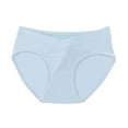 thumbnail image 2 of Swuxness Maternity Plus Size Support Panties, Panties for Women, Women's Plus Size Low Waisted Maternity Supportive Solid Color Breathable Briefs Blue, L, 2 of 4