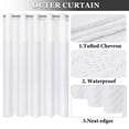 thumbnail image 3 of Ikfashoni Hookless Shower Curtain with Snap in Liner,White Boho No Hook Waterproof Fabric Bath Curtain, 71"X74", 3 of 7