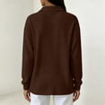 thumbnail image 4 of Tops for Women Long Sleeve Solid Color Casual Waffle Knit Top, 4 of 9