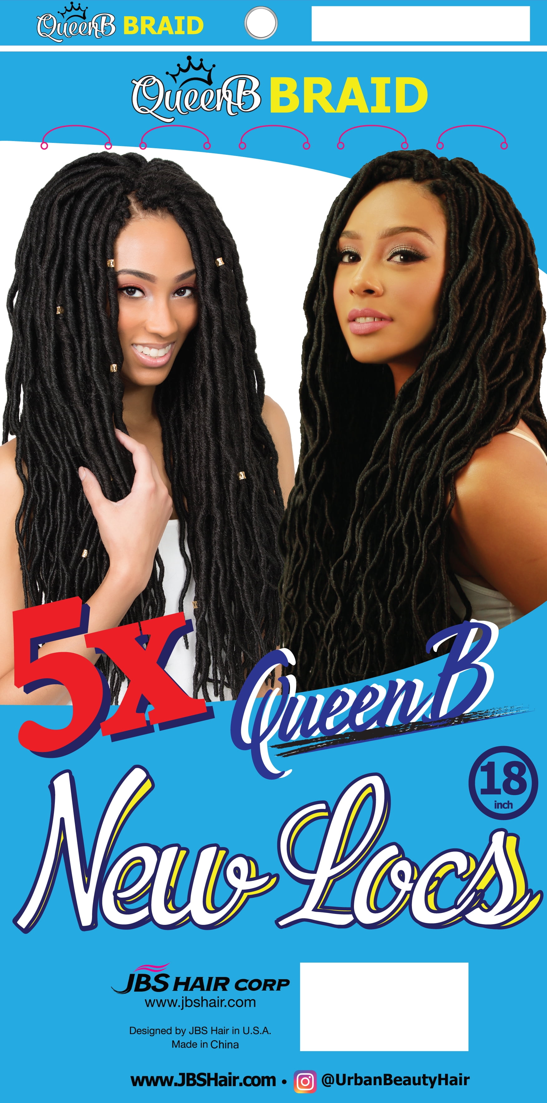 (2 pack) QueenB 5X New Locs Value Pack 18" - #1B