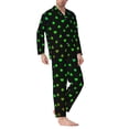 thumbnail image 2 of Salouo Poker Shapes Print Button-Front Long Sleeve Pajama Set for Men, Soft 2Pjs Men's Long Sleeve Sleepwear-Large, 2 of 7