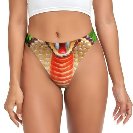 Rateoe Cobra Snake Pattern Seamless Women Underwear Thongs No Show Ladies Thong No Line Breathable Comfortable Panties Undies for Women-Large