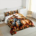 thumbnail image 3 of Manfei Western Farmhouse Screcrow Bedding Comforter Set,Orange Pumpkin Maples Twin Comforter Sets,Hello Fall Bedding Set For Child,Ultra Soft Home Decor Reversible,2 Pieces, 3 of 8