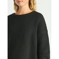 thumbnail image 4 of Time and Tru Women's and Women’s Plus Textured Stitch Sweater, Midweight, Sizes XS-4X, 4 of 5