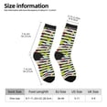 thumbnail image 2 of Gukieu Striped With Palm Tree Branches Print Contrast Color Mid-calf Socks, Sweat-wicking Athletic Socks, Unisex Clothing Accessories, 2 of 6