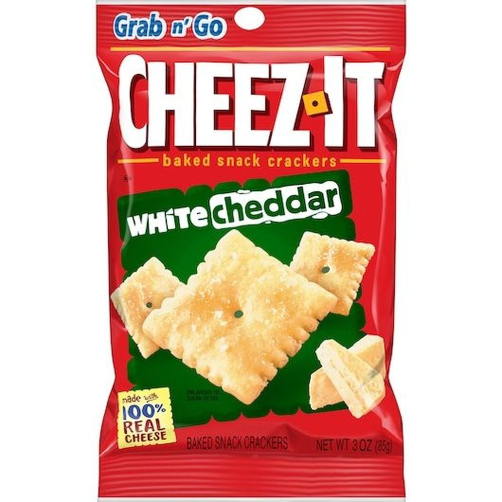 Sunshine Cheez-It White Cheddar Cracker, 3 Ounce bag -- 18 per case.
