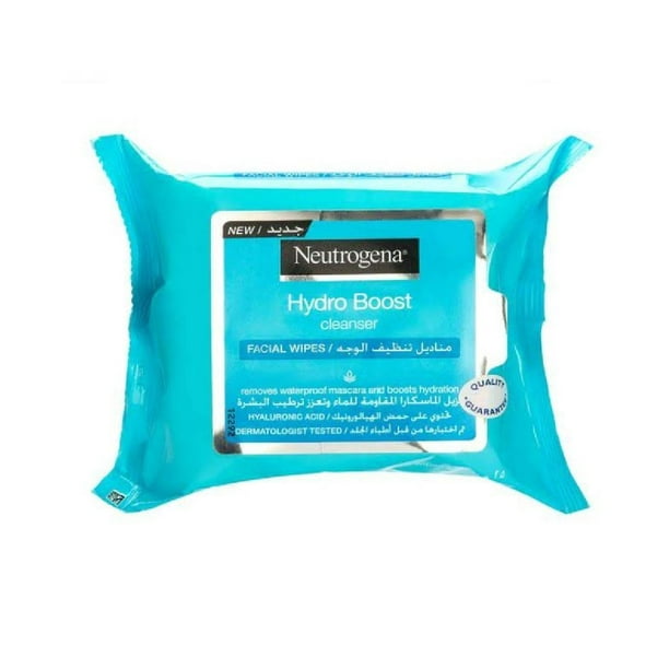 Neutrogena Hydro Boost Cleanser Facial Wipes, 25 Count