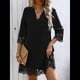 thumbnail image 5 of Vestido Camisero Informal de Verano para Mujer, con Mangas 3/4, Holgado y Holgado Negro M, 5 of 10