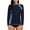 Navy Blue, variant on Women's Printed Rash Vest Long Sleeve UV Swim Shirts Rash