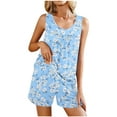 thumbnail image 2 of Alkepwun Womens Pajama Sets 2 Piece Soft Lounge Set Cute Floral Tank Top with Pj Shorts Cozy Sleepwear Sleeveless Pjs Casual Loungewear, 2 of 6