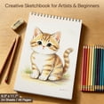 thumbnail image 3 of OMEYA Sketchbook 8.5"x11", 160gsm No Bleed Drawing Pad, Mixed Media Sketch Book for Pencil, Marker, Light Watercolor, 2 Pack Spiral Bound Sketch Pads for Drawing & Sketching, 24 Sheets/pad, 3 of 7