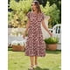 thumbnail image 5 of Vestido floral casual Zeagoo de manga corta de verano para mujer, 5 of 6