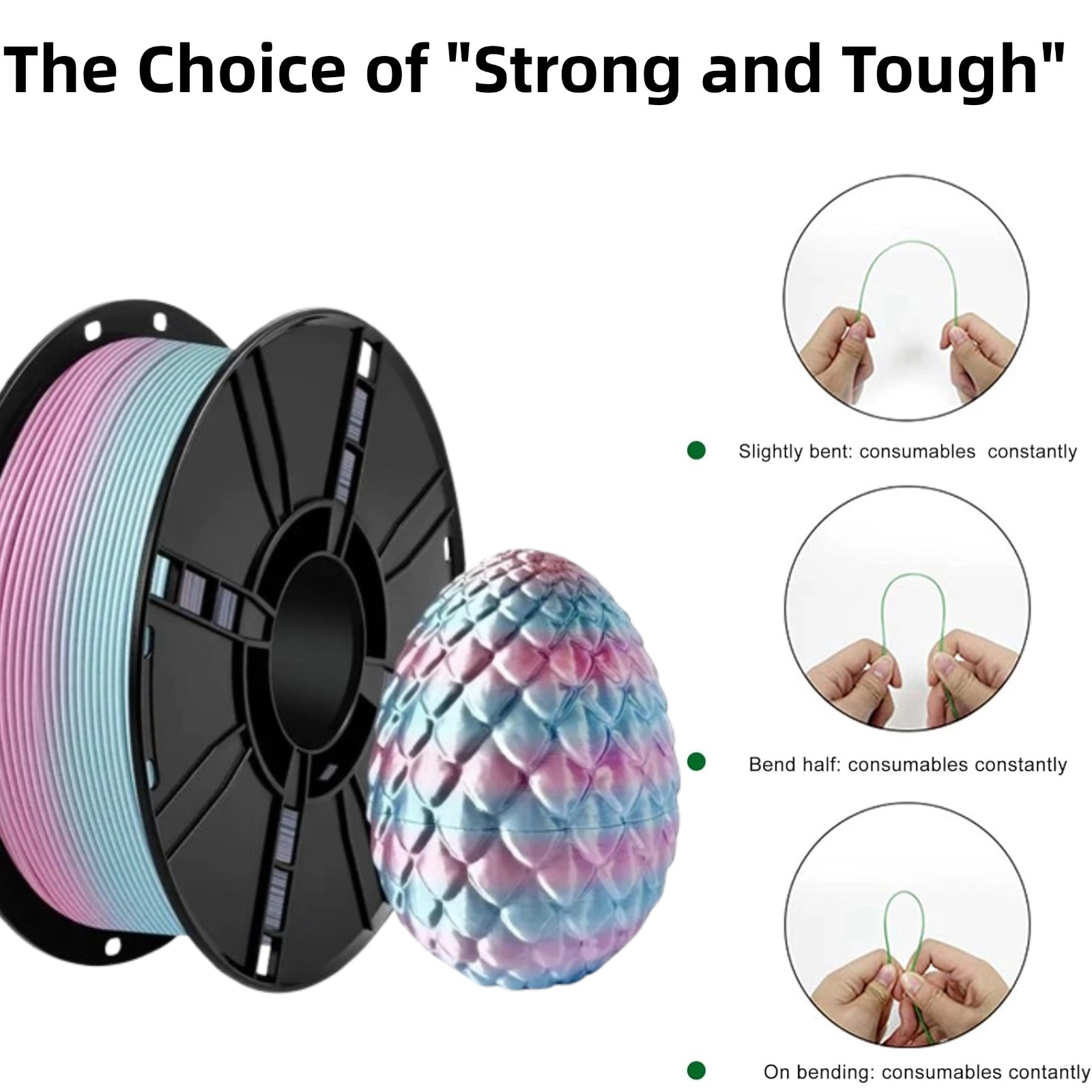 PLA Silk 3D Printer Filament 1.75mm, Dimensional Accuracy +/- 0.02 mm, 1KG Spool (2.2lbs) Fits Most FDM 3D Printers