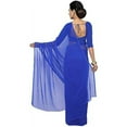 thumbnail image 3 of SAI DECORATIVE Women's Georgette Saree With Unstitched Blouse Piece plain sarees color-Royal Blue, 3 of 3