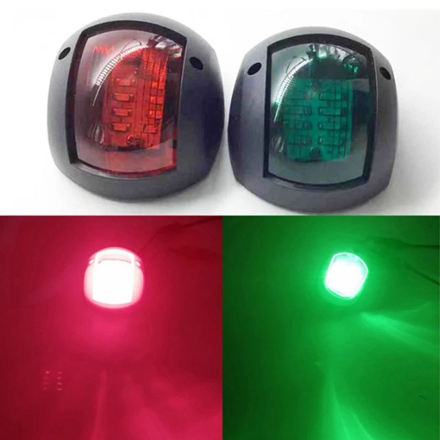 Yimiti 2 Pcs Marine Led Side Light Ip66 Waterproof Navigation Signal Light Dc12V-24V 3W--Black