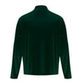 thumbnail image 5 of successthop Mens Velour Shirts Elegant Pleated Plus Size Mock Neck Streetwear Casual Long Sleeve Clothes Solid Tops S, 5 of 9