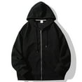 thumbnail image 2 of Herrnalise New Fashion Leisure Winter Loose Pullover Cardigan Zipper Hooded Cotton Coat Thin Coat Long Sleeve Hooded Casual Outwear & Jackets Black, 2 of 4