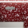 thumbnail image 2 of Elegant Comfort Soft 6-Piece Bed Sheets Set High Quality Microfiber, Wrinkle & Fade Resistant, Holiday Pattern, Cal King,Burgundy Reindeer, 2 of 5