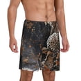 thumbnail image 2 of Balery Leopard On Tree Branch Pantalones cortos de pijama de punto de algodón para hombre con cinturilla y bolsillos-3X-Large, 2 of 6