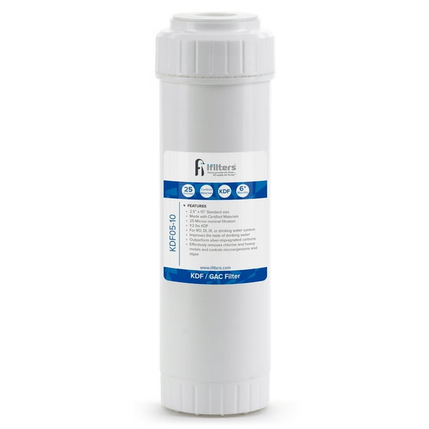 KDF/GAC Water Filter For Chlorine, Taste, Odor, Heavy Metals, Rust 2.