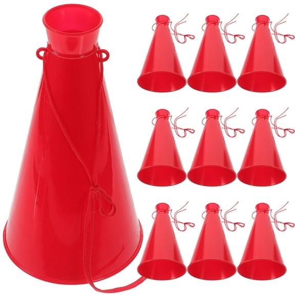 AURARMLET Red Noise Maker Cheer Megaphones 10 Pack 9.1 x 5 x 5 Inches Loud Sports Event Accessories