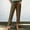 Brown women's capri pants with pockets a1, variant on Cagogo Women's Straight Leg Capri Pants with Pockets Elastic Waist Casual Solid Vacation Trousers Summer Beach Cropped Lounge Travel Clothes, Light Blue XL