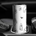 thumbnail image 3 of 20oz Minimalist Halloween Ghost Pattern Skinny Tumblers Stainless Steel Tumbler with Lid and Straw,Vacuum Insulated Double Wall Travel Tumbler Cups with Cleaning Brush for Coffee,Tea, 3 of 6