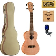 Oscar Schmidt OU2TF Tenor Flame Maple Ukulele, w/ Tweed Case Bundle