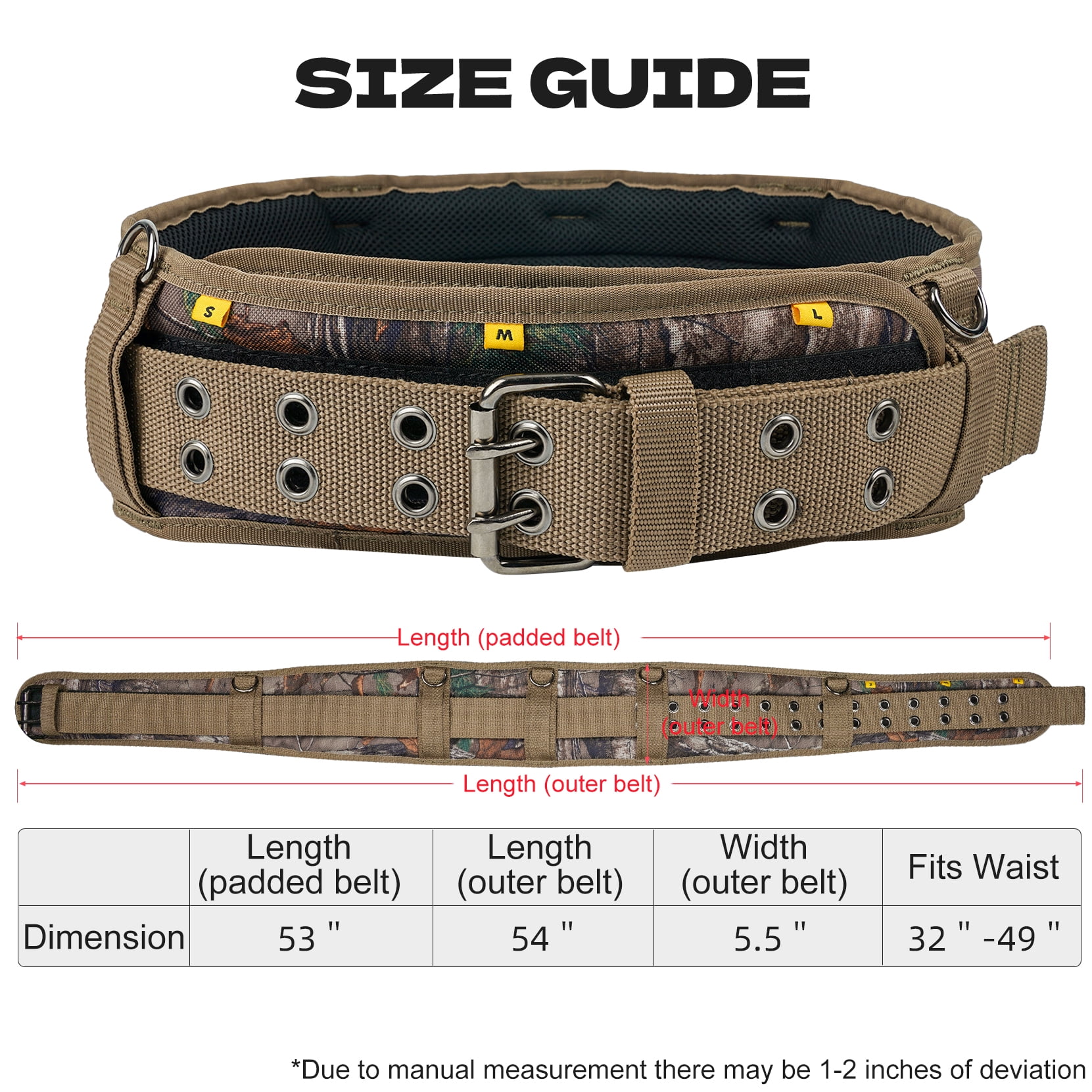 MELOTOUGH Camo Tool Belt with Suspenders Camouflage Tool Bag Supenders Framers Comb Apron Tool Belt Construction Tool Pouch Suspenders Heavy Duty Carpenter Suspension Rig for Electrician