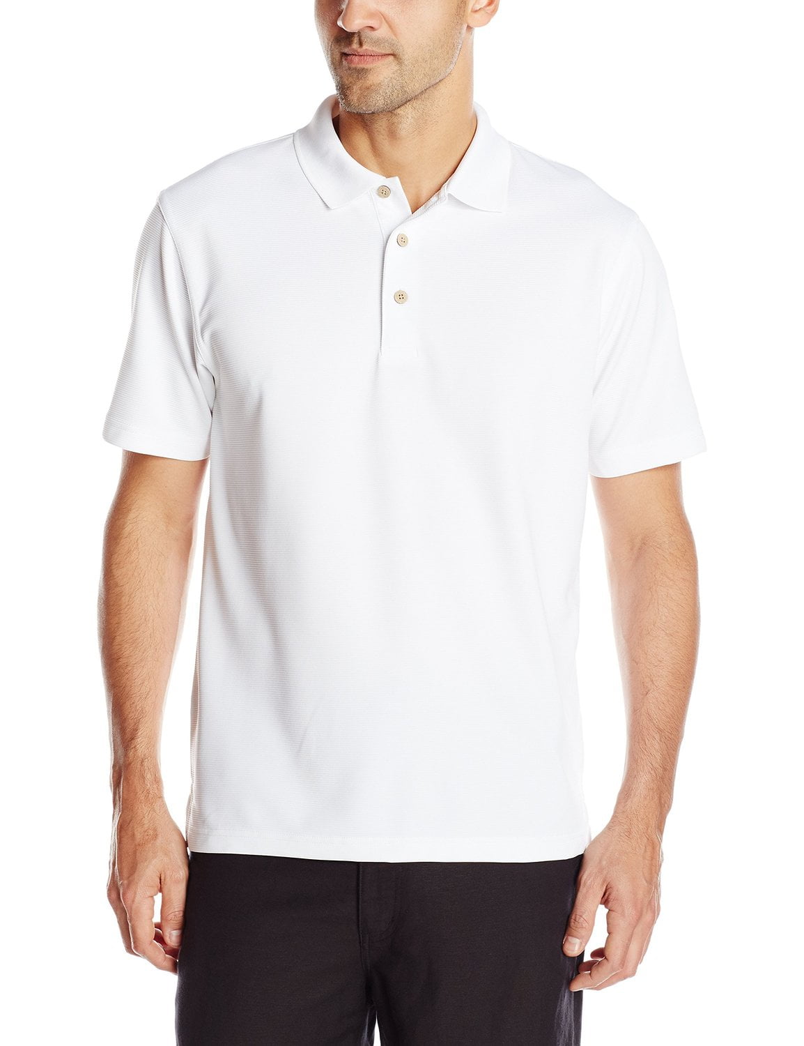 Cubavera Men's Essential Textured Performance Polo Shirt-White ...