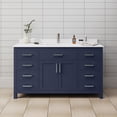 thumbnail image 2 of Wyndham Collection Beckett 60" Wood Single Bathroom Vanity in Dark Blue, 2 of 6