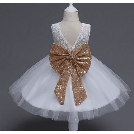 

Baby Girl s Lace Gauze Princess Dress Sleeveless Backless Glittery Fairy Bowknot Tulle Dress for Birthday Party Photography 1 Year 2 3 4 5 Years