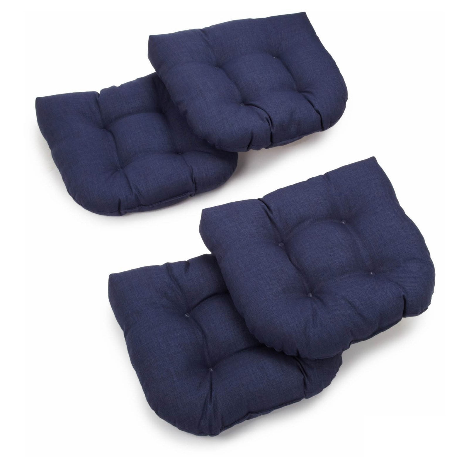 19-inch U-Shaped Spun Polyester Outdoor Tufted Dining Chair Cushions (Set of 4) - Cinnamon