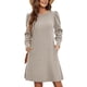 thumbnail image 1 of Vestido de punto para mujer - Vestido túnica informal de manga larga abullonada y cuello redondo para otoño/invierno, 1 of 8