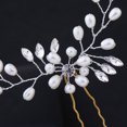 thumbnail image 5 of opvise Wedding Decor Glossy Rhinestone Faux Pearl Women Hairpin Clip White, 5 of 5