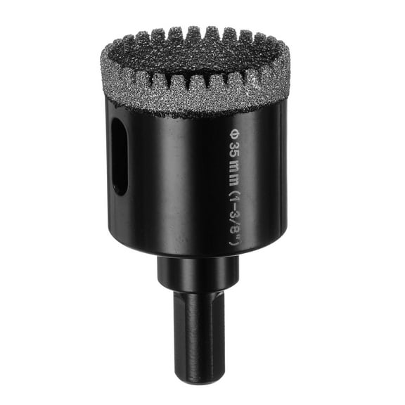 Uxcell 35mm Diamond Hole Saw 3/8" Vacuum Brazed Serrated Dry Diamond Core Drill Bits Tile Holes Opener