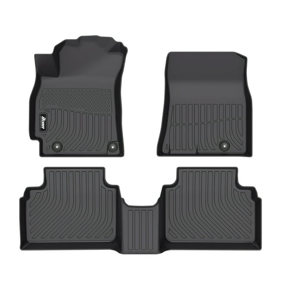 Ikon Motorsports 3D TPE Floor Mats, Compatible with 2025-2026 Kia K4, All Weather Waterproof Non-Slip Floor Liners, Front & 2nd Row Full Set Interior Accessories, Black