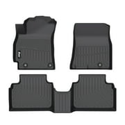 Ikon Motorsports3D TPE Floor Mats, Compatible with 2025-2026 Kia K4, All Weather Waterproof Non-Slip Floor Liners, Front & 2nd Row Full Set Interior Accessories, Black